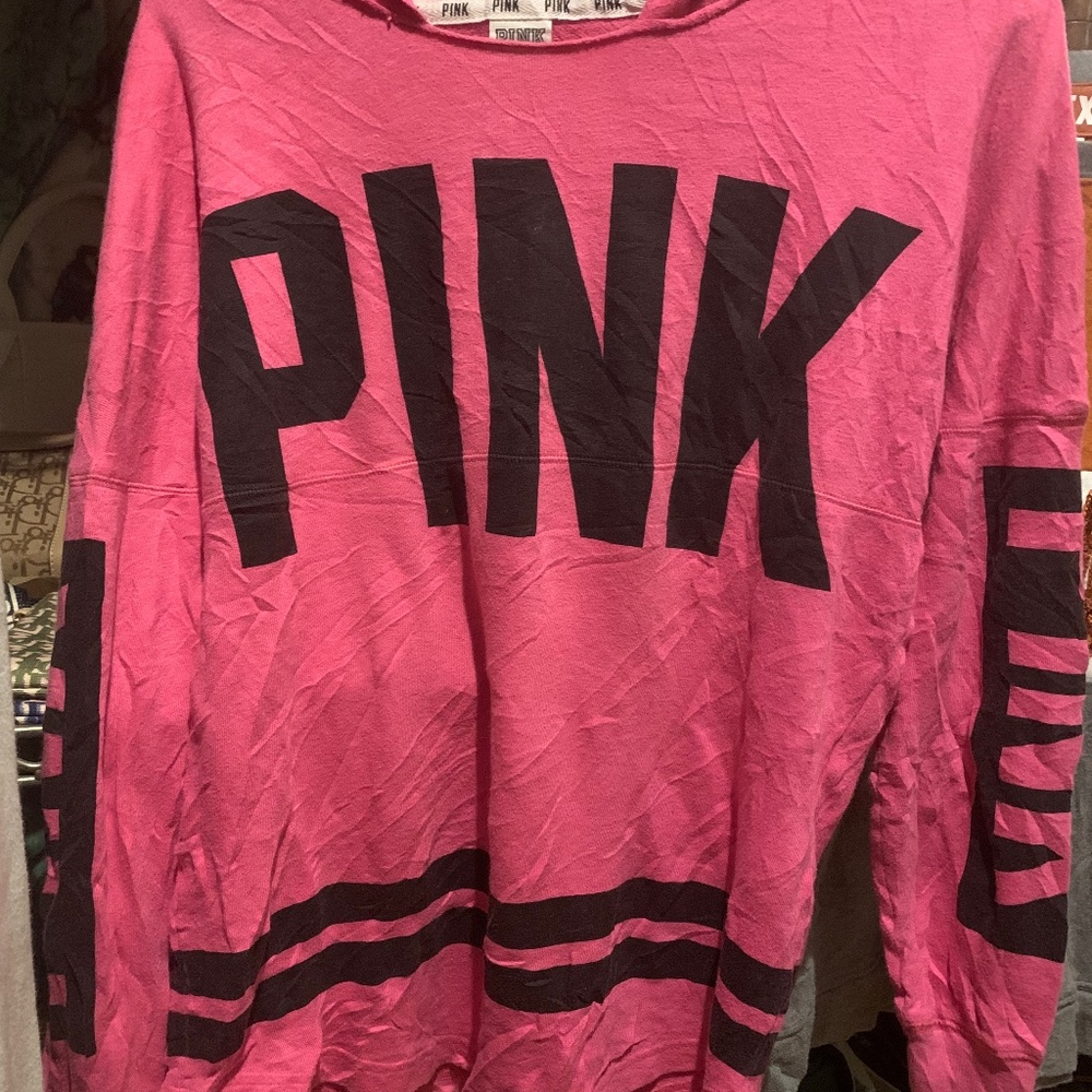 Vs PINK long sleeve Tshirt w/ hoodie
